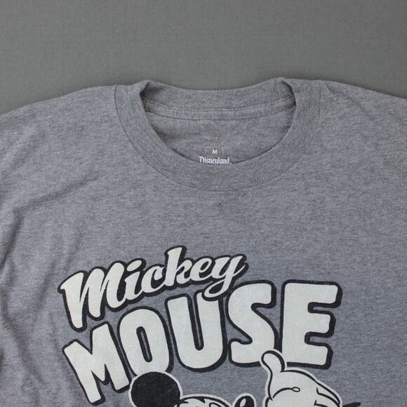Disney Mickey Mouse Graphic T Shirt Mens Medium Gray Cotton Tee - Picture 2 of 7